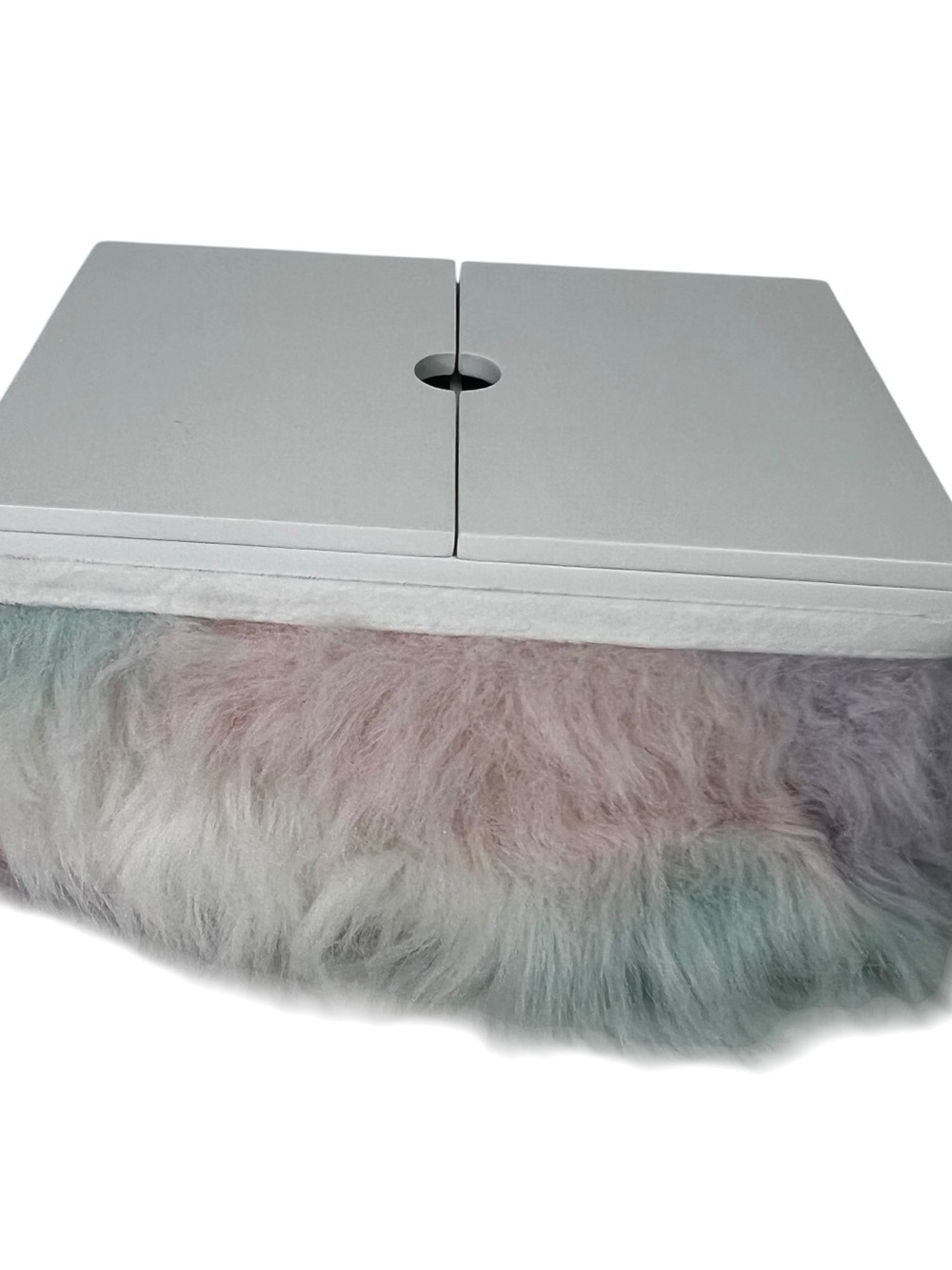 Pottery Barn Teen-Faux Fur Mani Pedi Lap desk Unicorn Multi Color Storage/Mirror - Picture 4 of 16